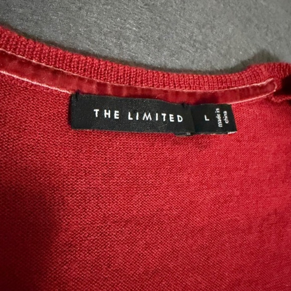 The Limited Scoop Neck Sweater Women Large Red Basic Layer Preppy Fall Core - Picture 3 of 7
